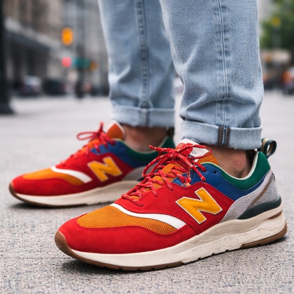 New Balance 997H Multicolor Sneaker Men’s Size 10 Red Yellow Blue Casual Trainer